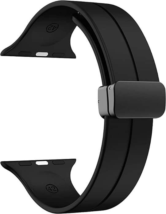 Black Magnetic Clasp Adjustable Strap For Apple Watch SERIES 6 (42mm/44mm/45mm/46mm/49mm)