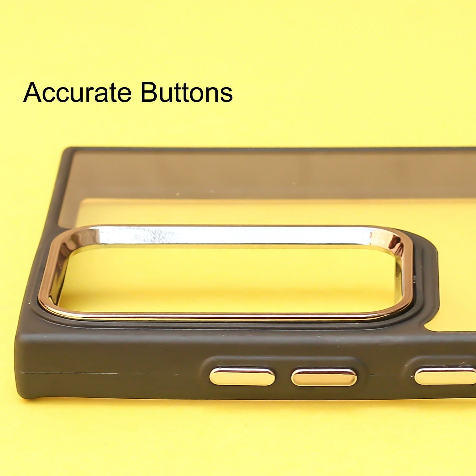 Black Metal Protection Transparent Case for Samsung S23 Ultra