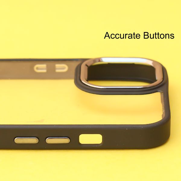 Black Metal Safe Transparent Case for Apple iphone 11