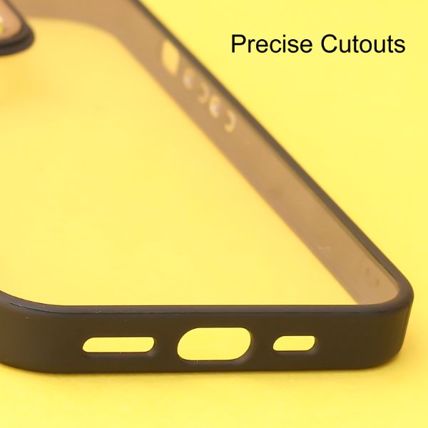 Black Metal Safe Transparent Case for Apple iphone 15 Pro