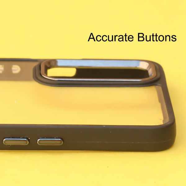 Black Metal Safe Transparent Case for  Samsung S20 FE