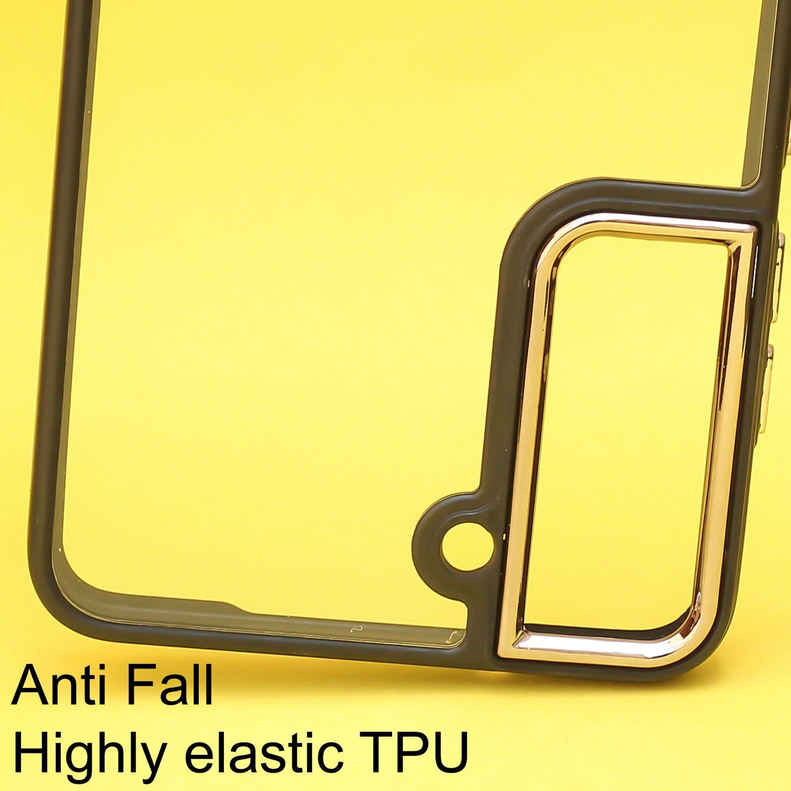 Black Metal Safe Transparent Case for  Samsung S21 FE