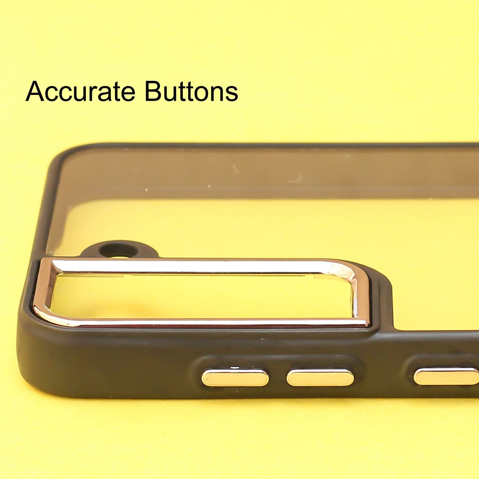 Black Metal Safe Transparent Case for  Samsung S21 FE