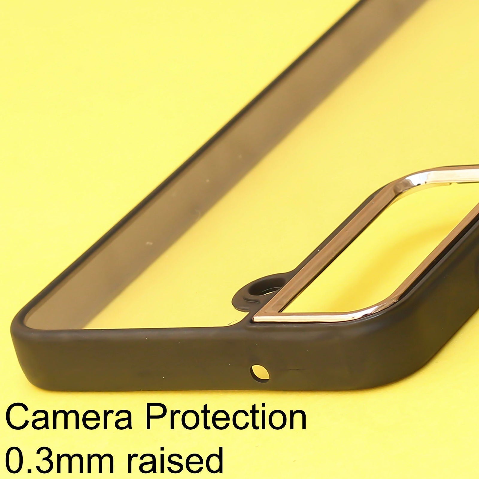 Black Metal Safe Transparent Case for  Samsung S22