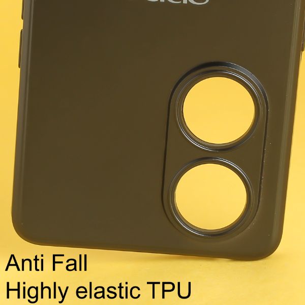 Black Metallic Finish Silicone Case for Oppo Reno 8T