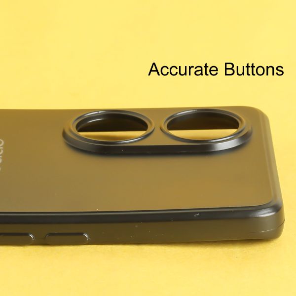 Black Metallic Finish Silicone Case for Oppo Reno 8T