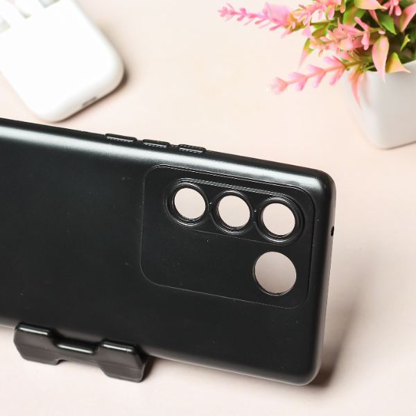 Black Metallic Finish Silicone Case for Vivo V27 5G