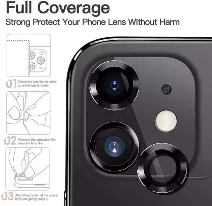 Black Metallic camera ring lens guard for Apple iphone 11