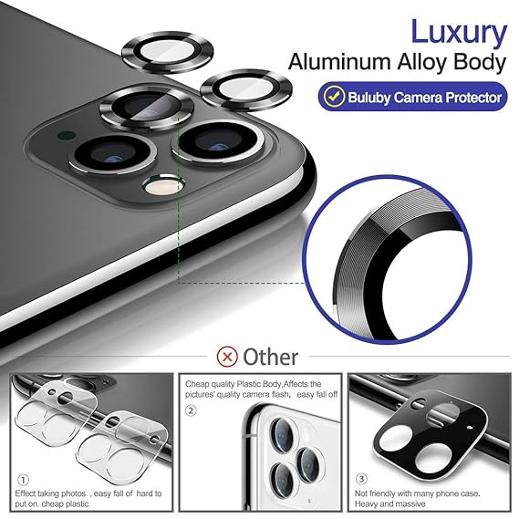 Black Metallic camera ring lens guard for Apple iphone 11 Pro