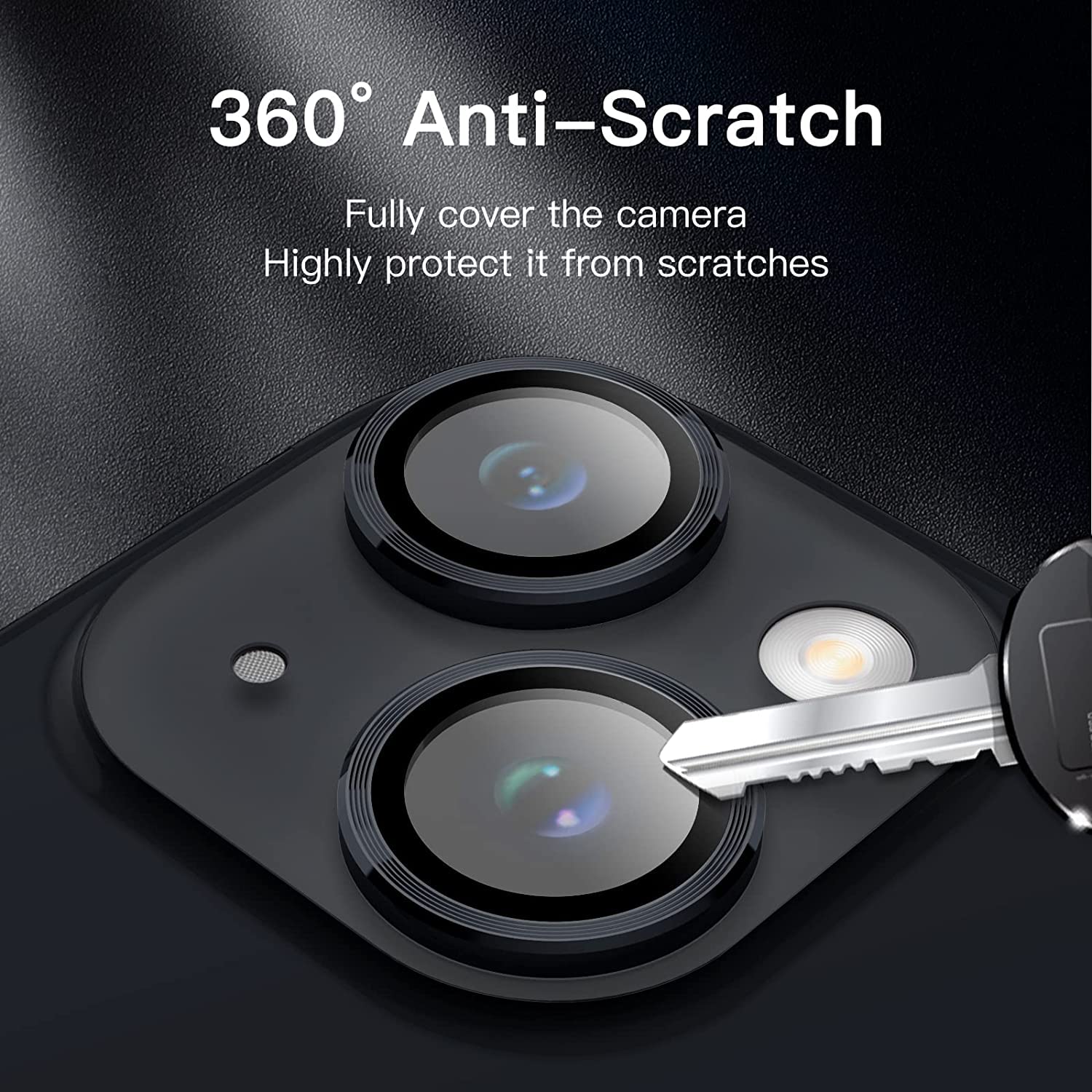 Black Metallic camera ring lens guard for Apple iphone 13