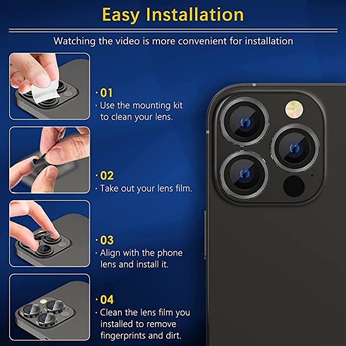 Black Metallic camera ring lens guard for Apple iphone 13 Pro Max