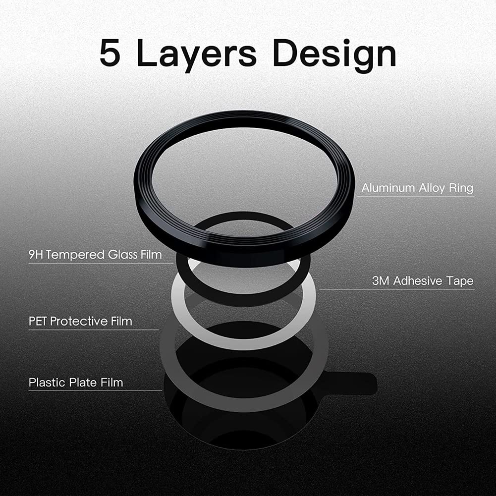 Black Metallic camera ring lens guard for Apple iphone 14