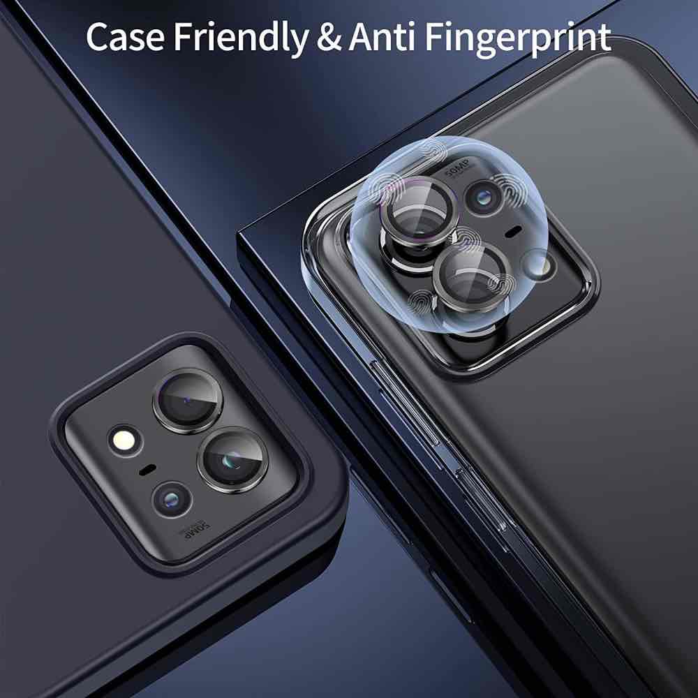 Black Metallic camera ring lens guard for Motorola Edge 50 pro 5g
