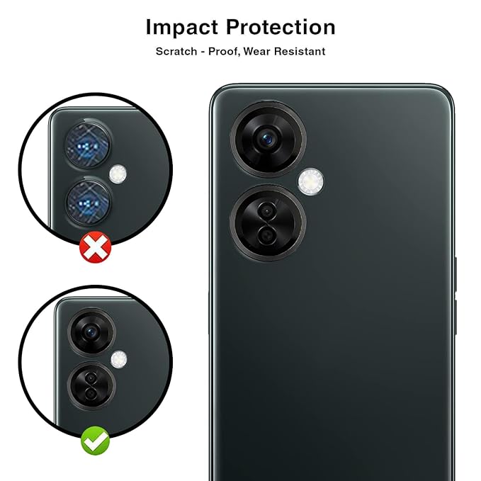 Black Metallic camera ring lens guard for Oneplus Nord Ce 3 Lite