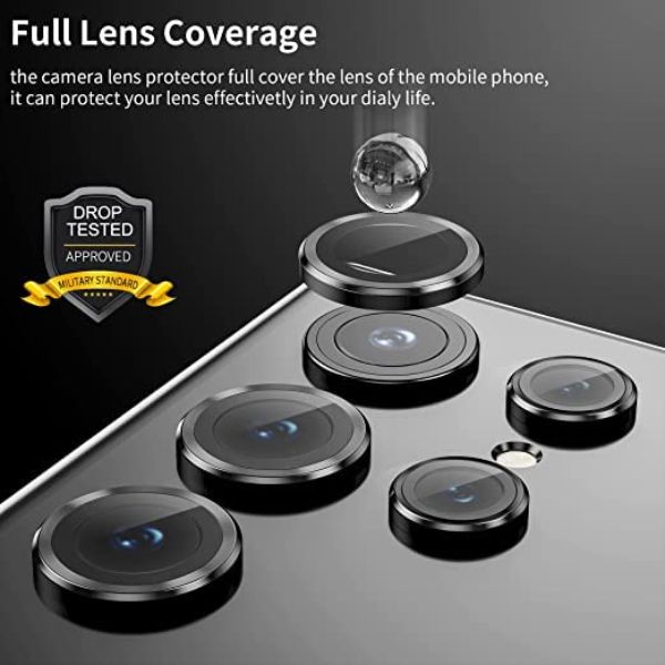 Black Metallic camera ring lens guard for Samsung S23 Ultra