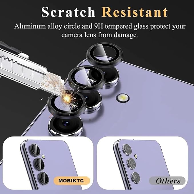 Black Metallic camera ring lens guard for Vivo T3 5G