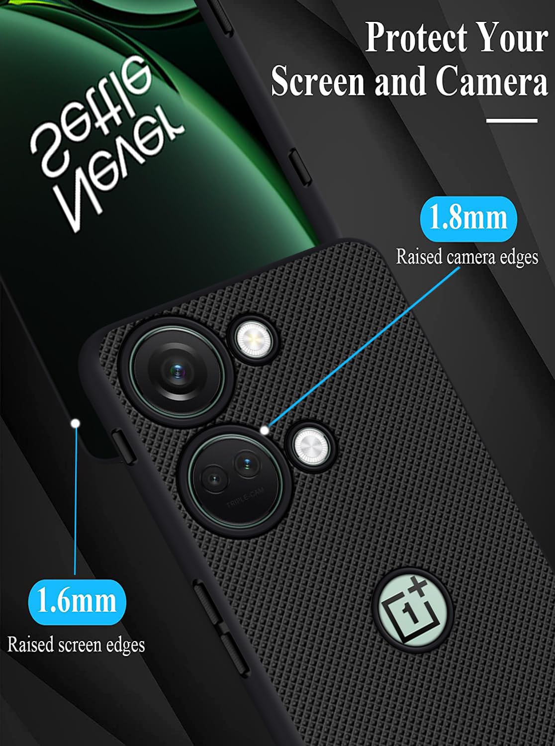 Black Niukin Logo cut Silicone Case for Oneplus Nord 3 5g