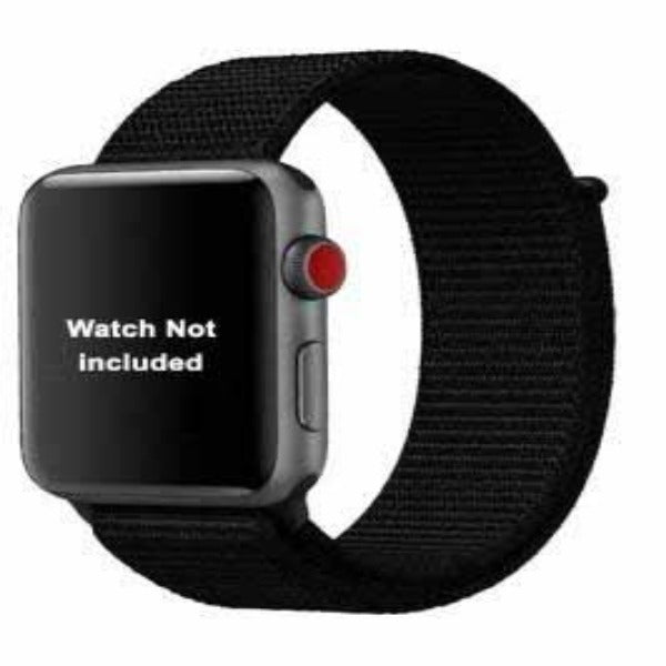 Black Nylon Strap For Apple Watch Series 1 (42mm/44mm/45mm/46mm/49mm)