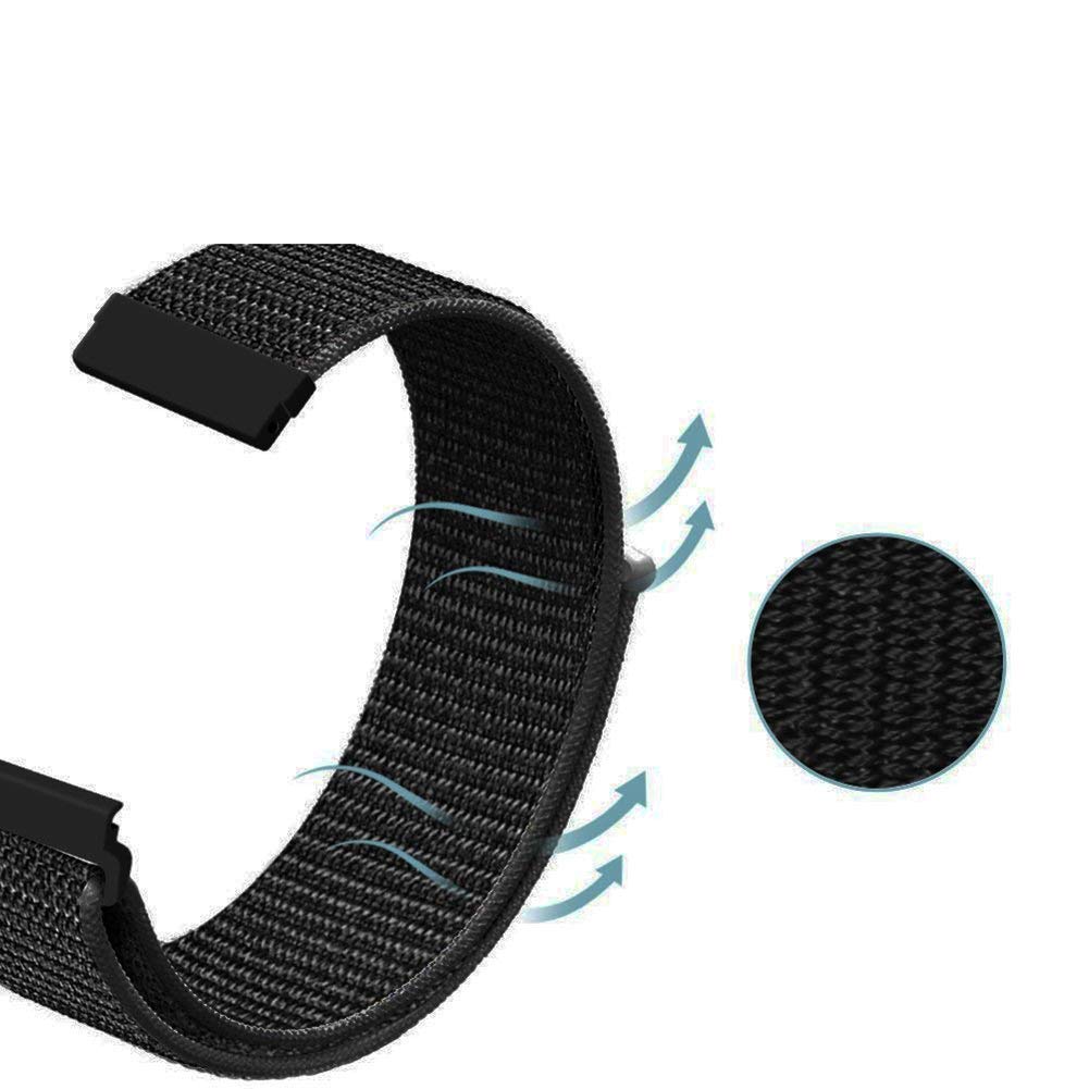 Black Nylon Strap For Smart Watch 20mm