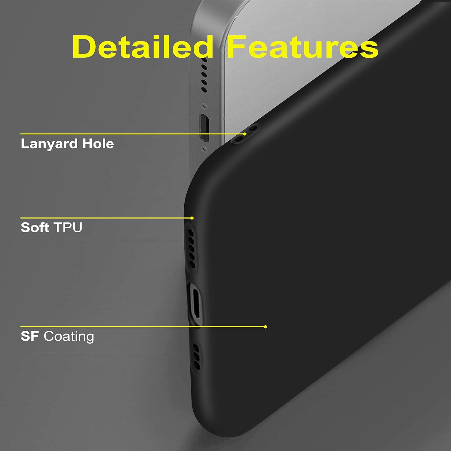 Black Original Camera Safe Silicone Case for Apple Iphone X/xs