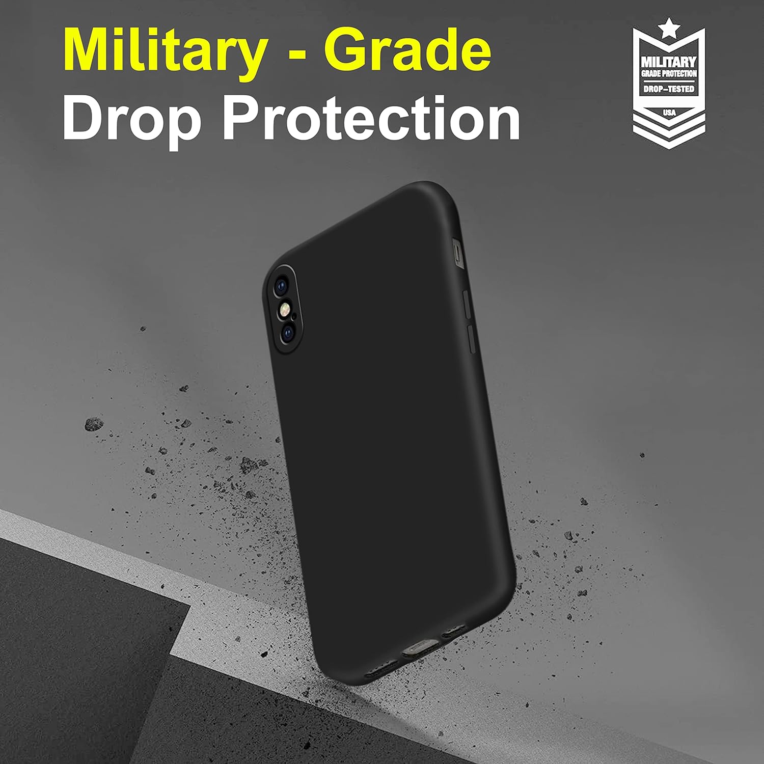 Black Original Camera Safe Silicone Case for Apple Iphone X/xs