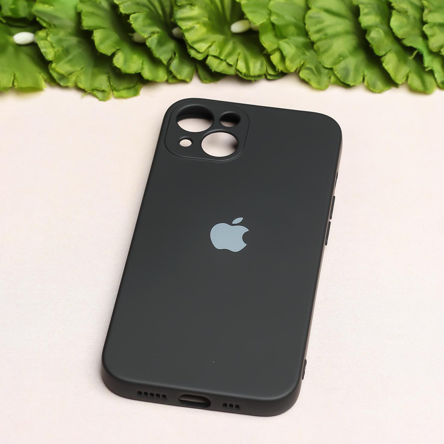 Black Original Camera Safe Silicone case for Apple iphone 14 Plus