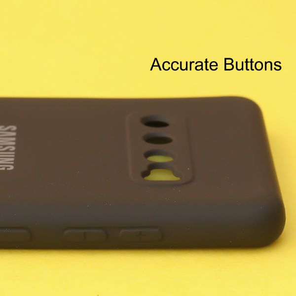 Black Original Camera Safe Silicone case for Samsung S10 Plus