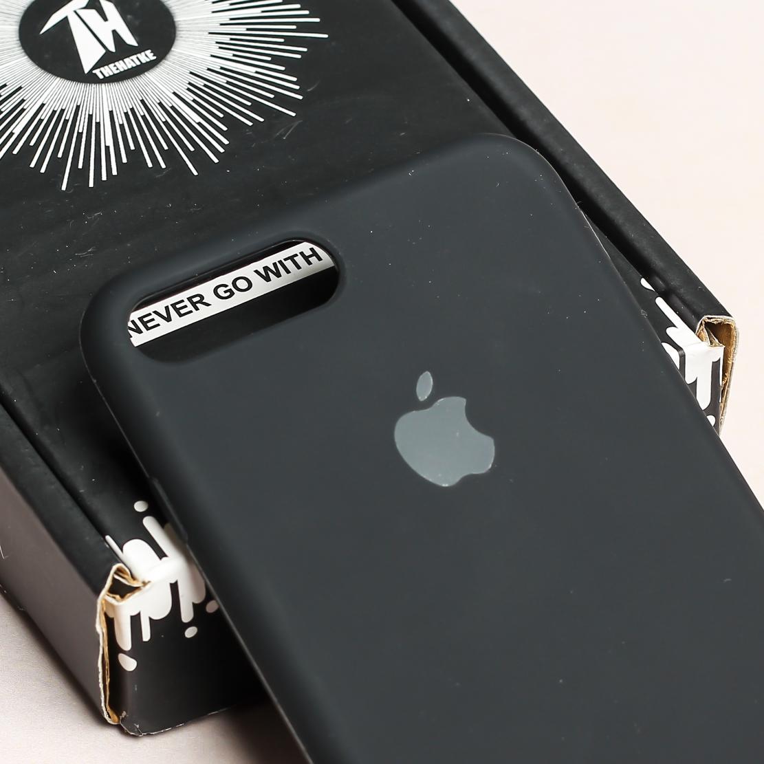 Black Original Silicone case for Apple iphone 8 Plus