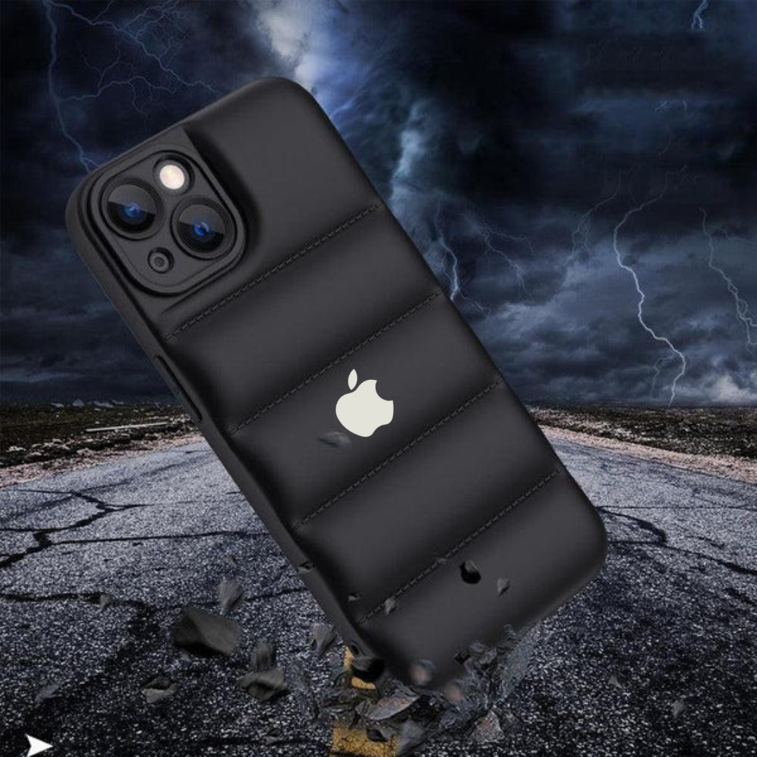 Black Puffon silicone case for Apple iPhone 15