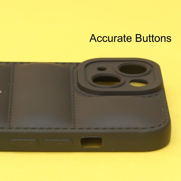 Black Puffon silicone case for Apple iPhone 15