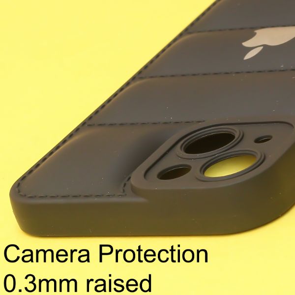 Black Puffon silicone case for Apple iPhone 15
