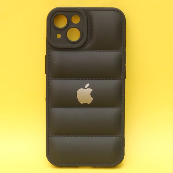 Black Puffon silicone case for Apple iPhone 15 Plus