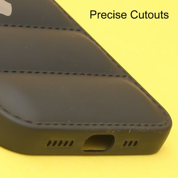 Black Puffon silicone case for Apple iPhone 15 Plus