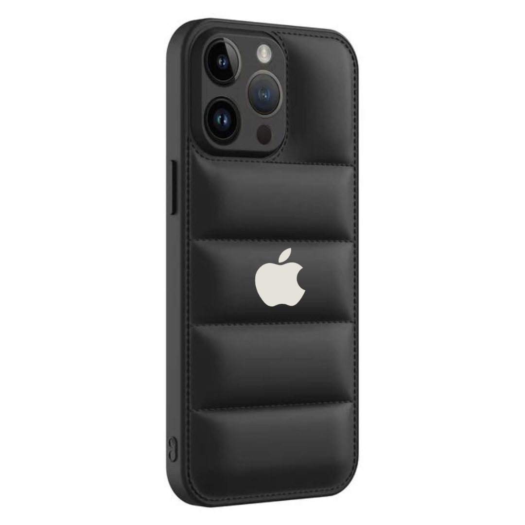 Black Puffon silicone case for Apple iPhone 15 Pro