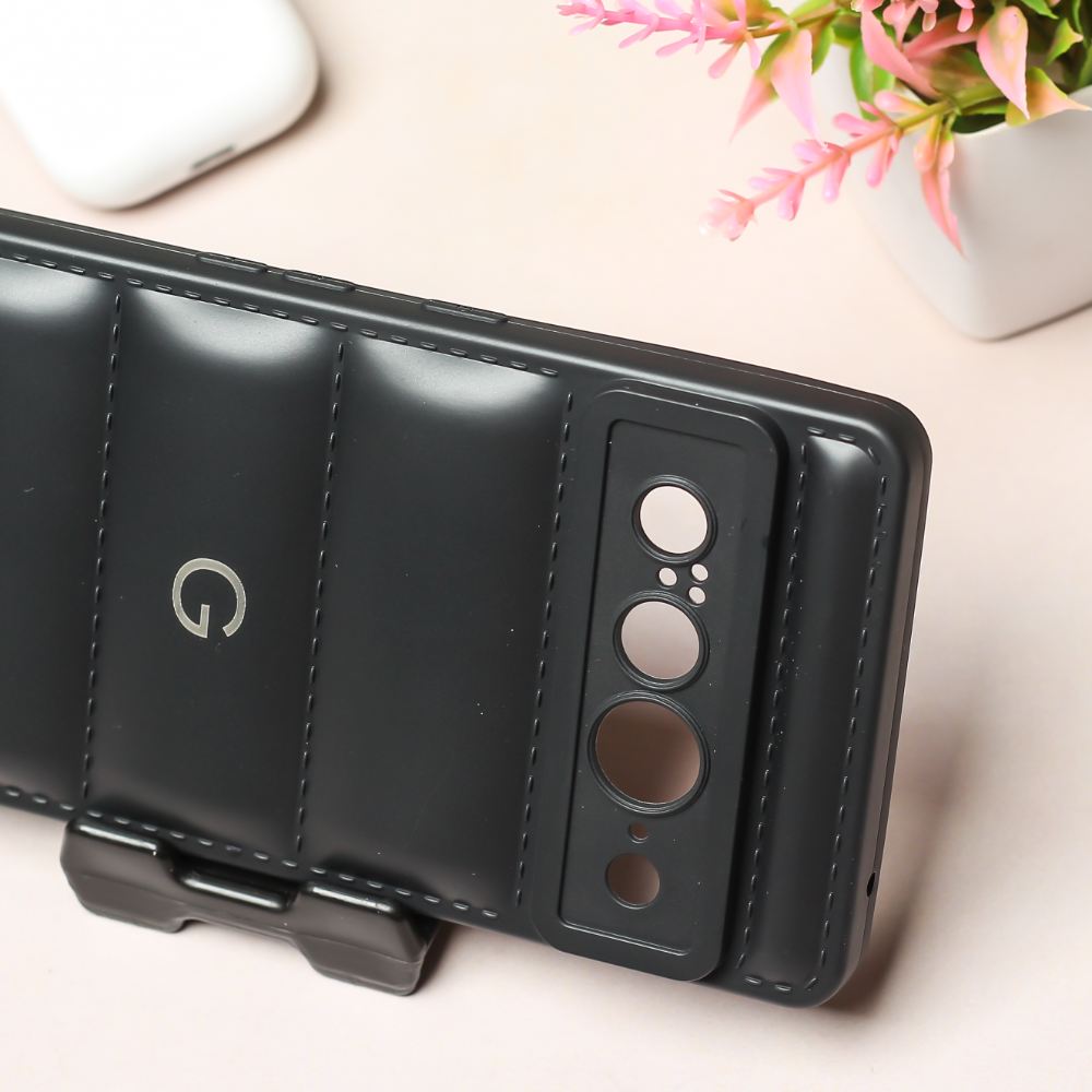 Black Puffon silicone case for Google Pixel 7 Pro
