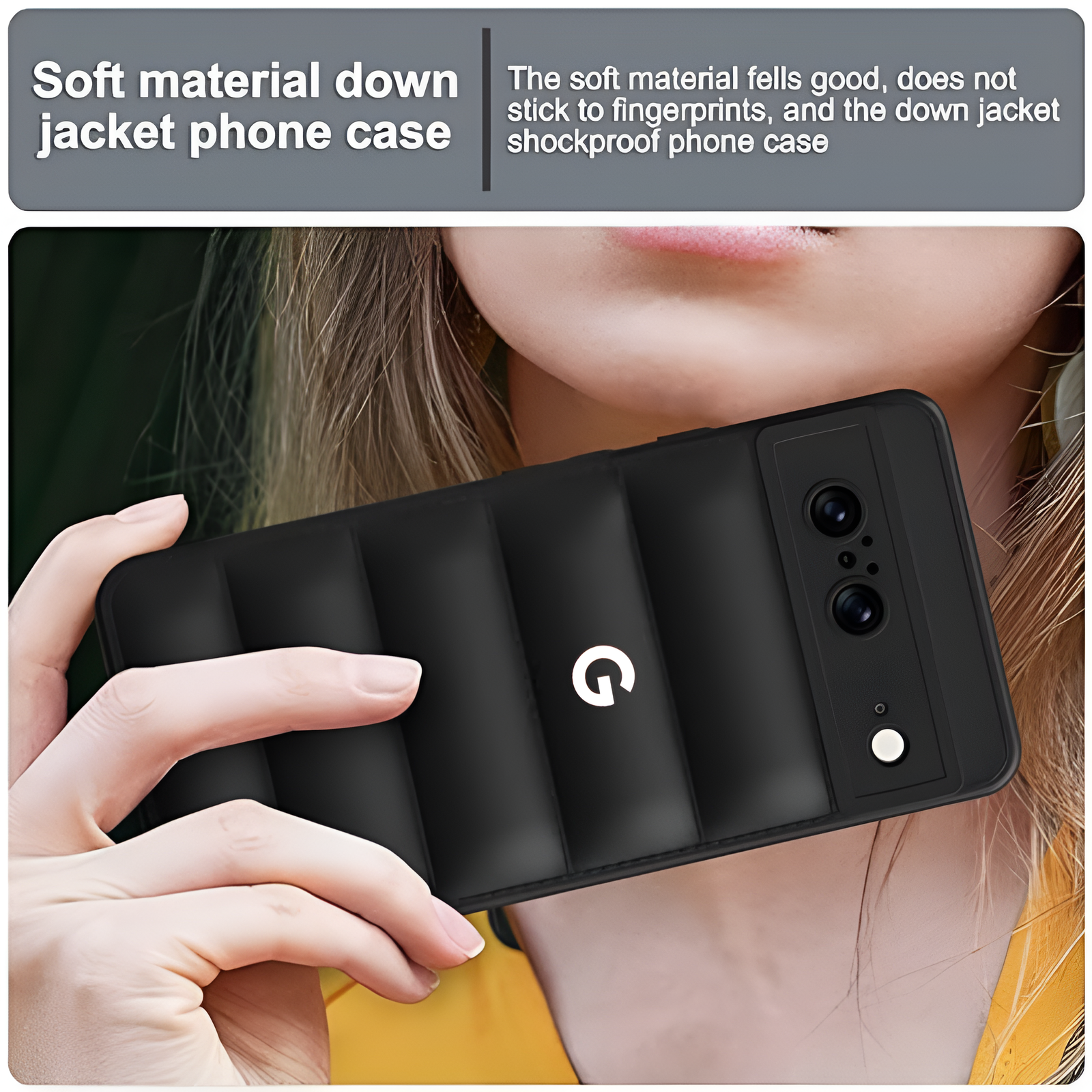 Black Puffon silicone case for Google Pixel 8