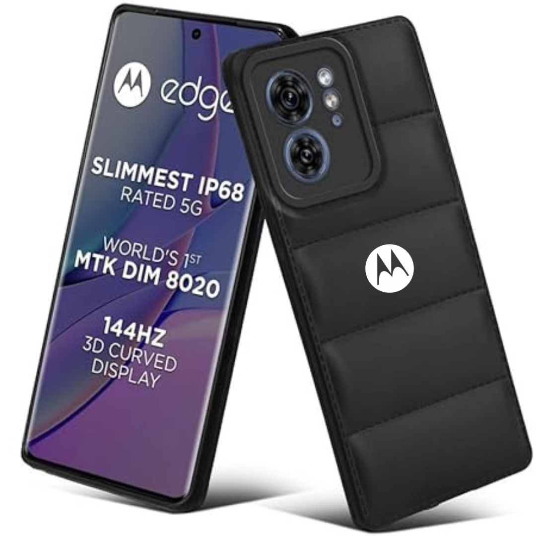 Black Puffon silicone case for Motorola Edge 40