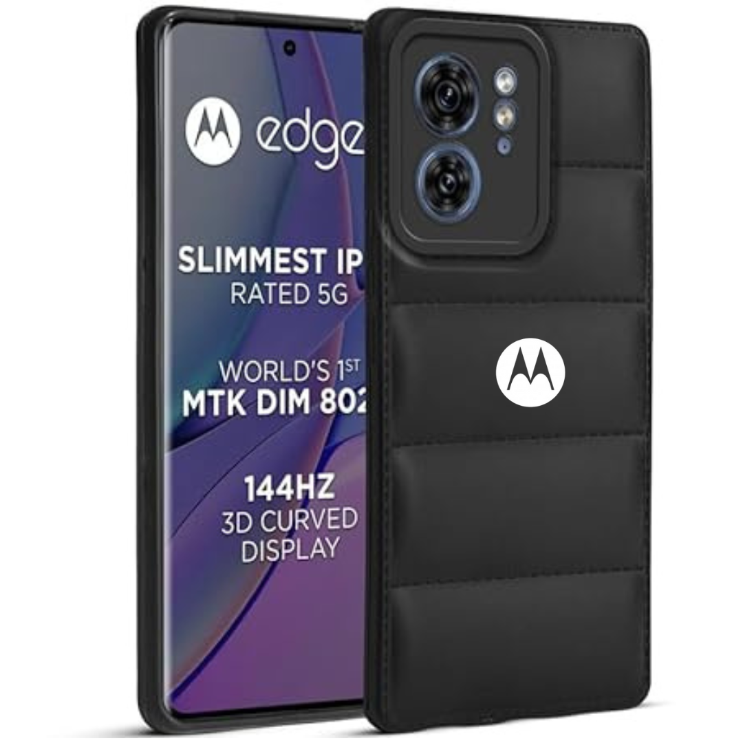 Black Puffon silicone case for Motorola Edge 40