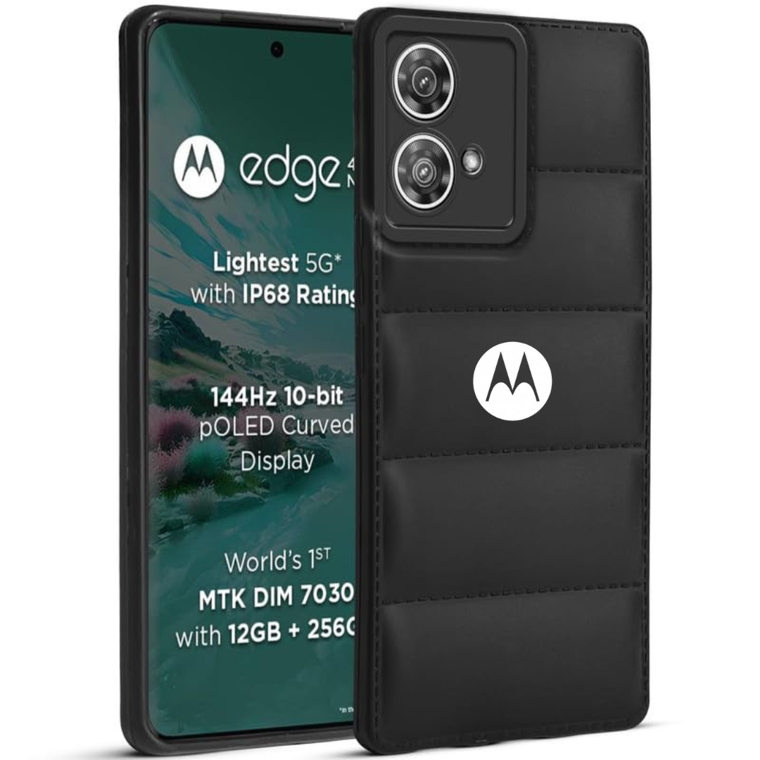 Black Puffon silicone case for Motorola Edge 40 Neo