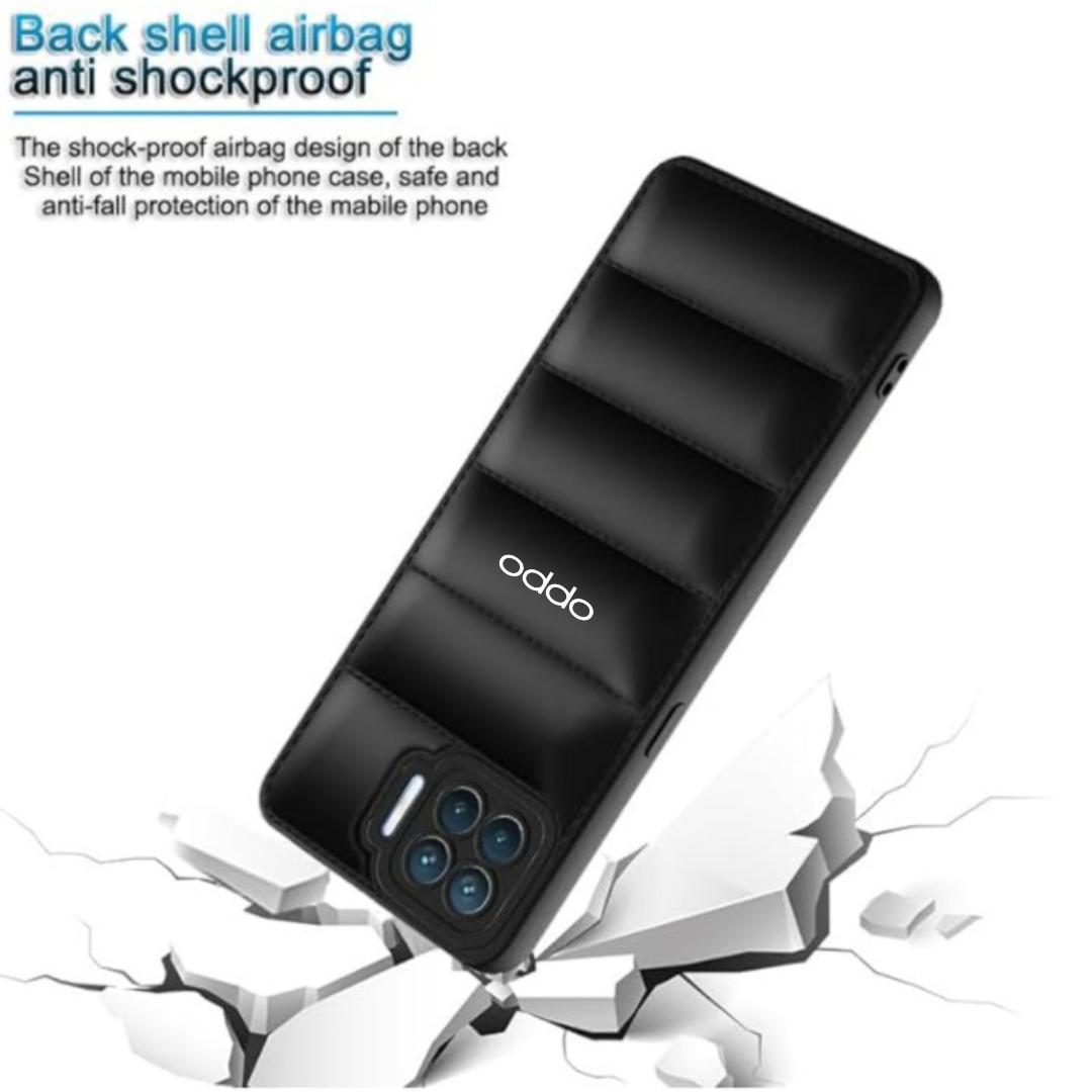 Black Puffon silicone case for Oppo F17 Pro