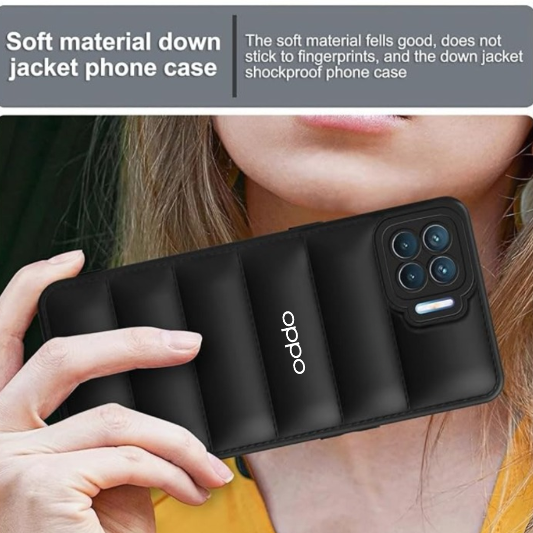 Black Puffon silicone case for Oppo F17 Pro
