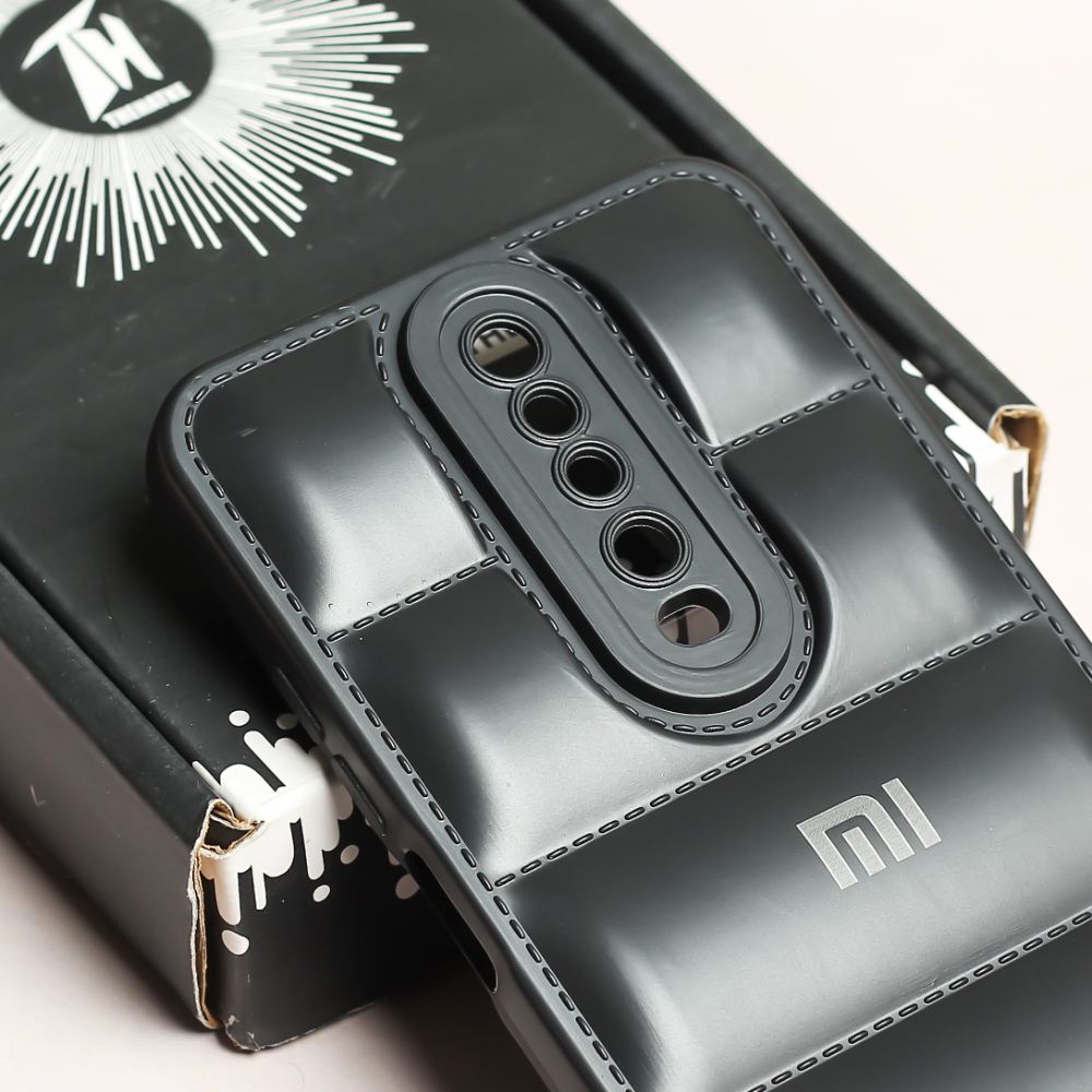 Black Puffon silicone case for Poco X2