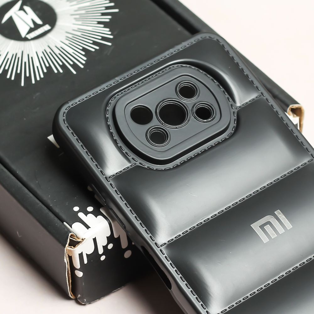 Black Puffon silicone case for Poco X3 Pro