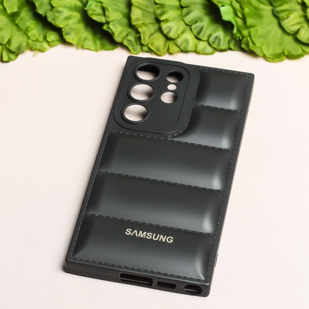 Black Puffon silicone case for Samsung S22 Ultra
