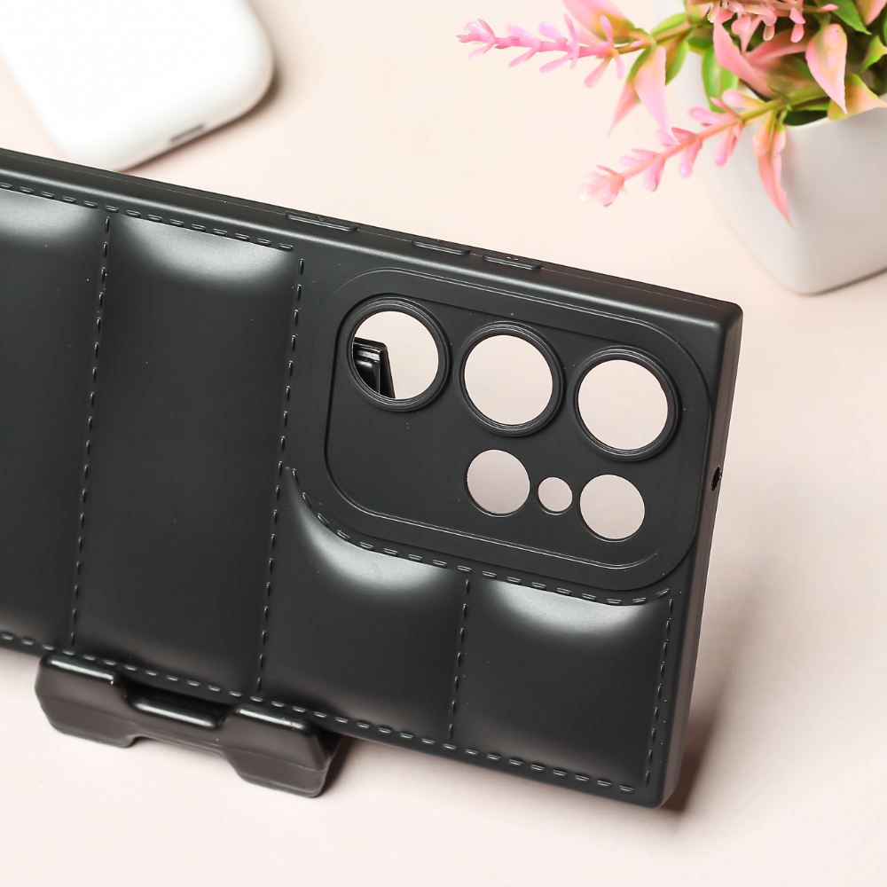 Black Puffon silicone case for Samsung S22 Ultra