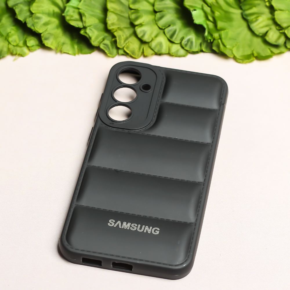 Black Puffon silicone case for Samsung A36