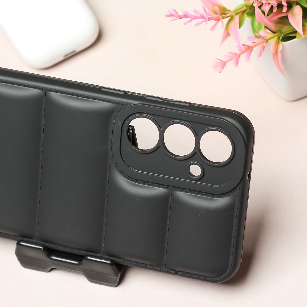 Black Puffon silicone case for Samsung S23 FE