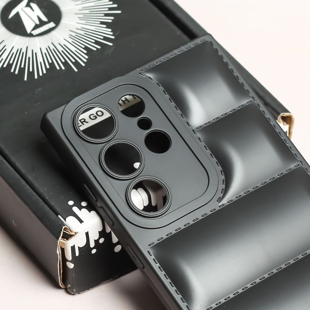 Black Puffon silicone case for Samsung S24 Ultra