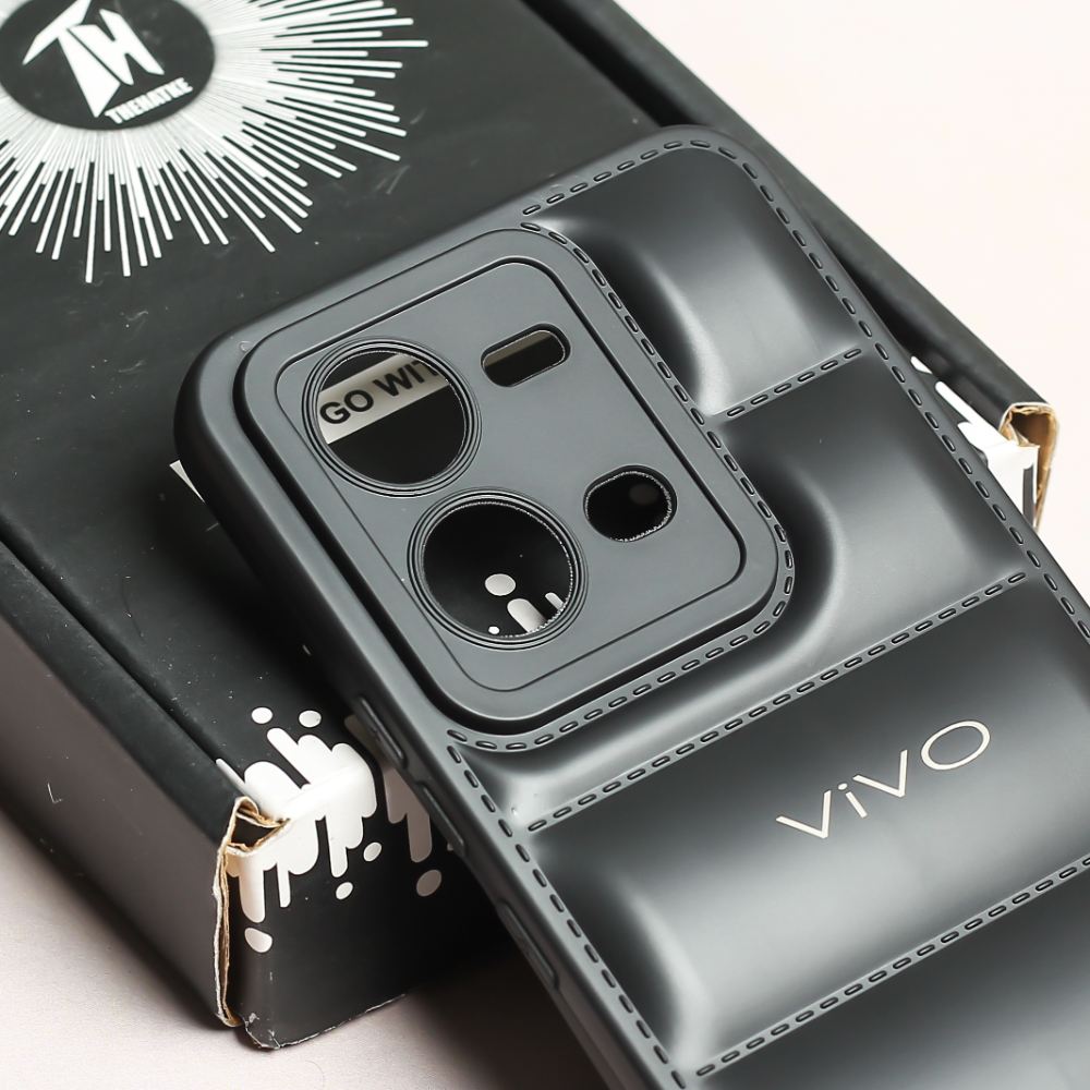 Black Puffon silicone case for Vivo V25