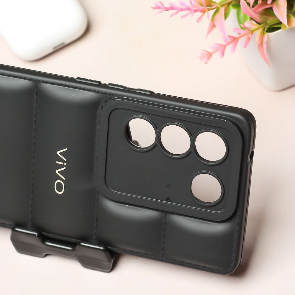 Black Puffon silicone case for Vivo V27 5G